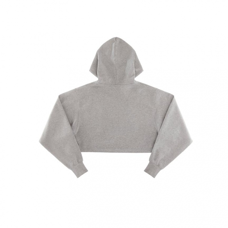 Telfar Crop Hoodie Grey | CANB3446