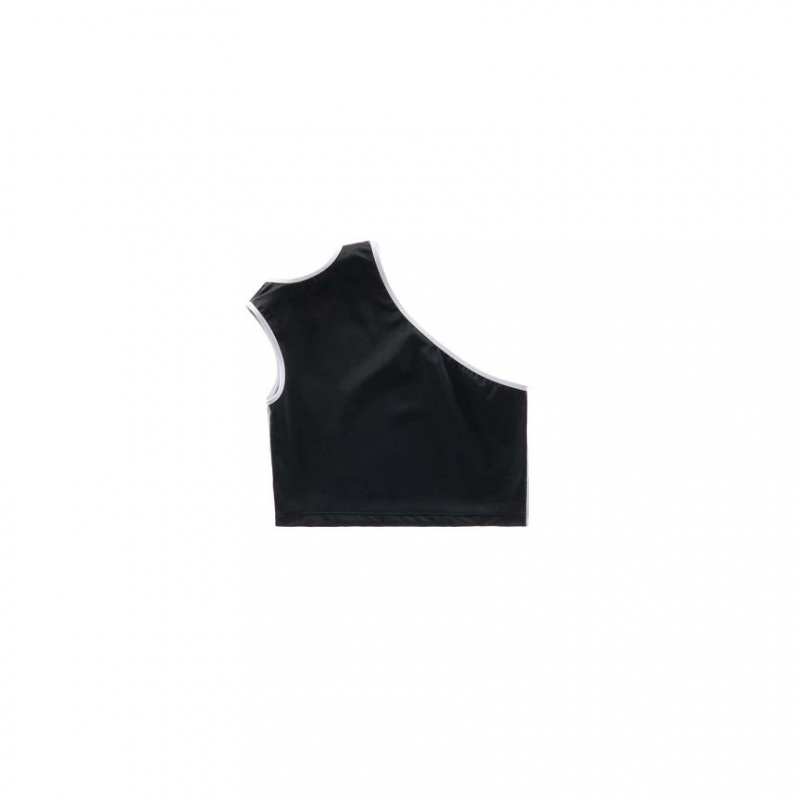 Telfar Crop Performance Half Tanks Black | CAGL3263