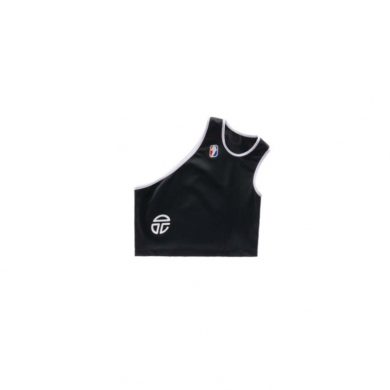 Telfar Crop Performance Half Tanks Black | CAGL3263