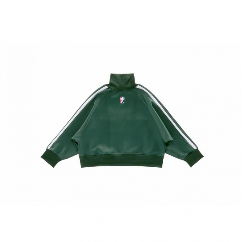 Telfar Cropped Track Jackets Dark Olive | CAGL3423