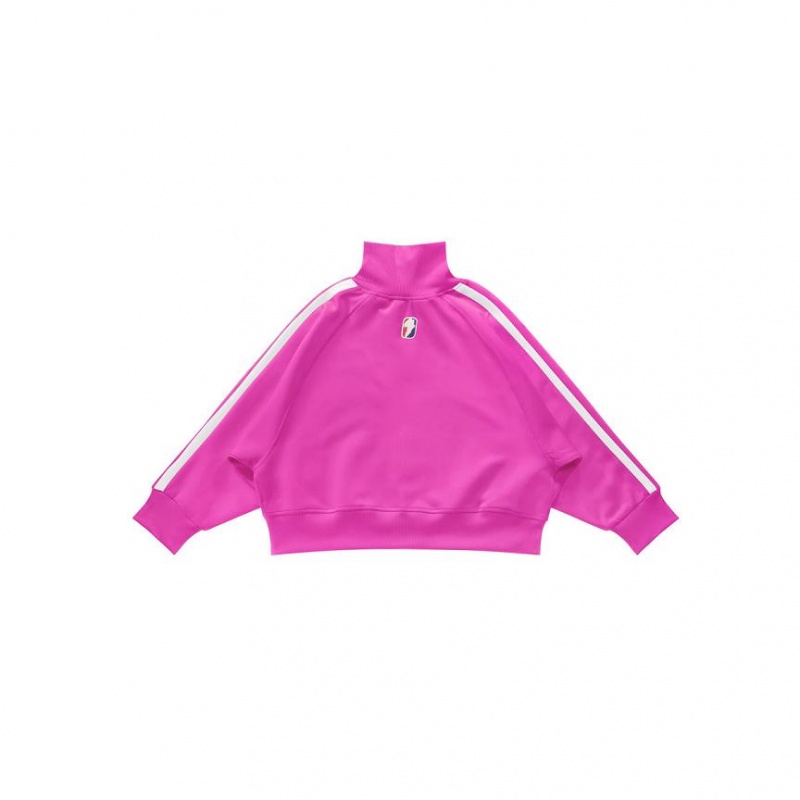 Telfar Cropped Track Jackets Pink | CARW3441