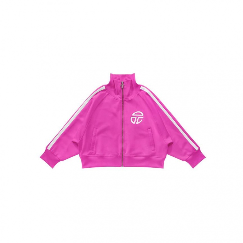 Telfar Cropped Track Jackets Pink | CARW3441