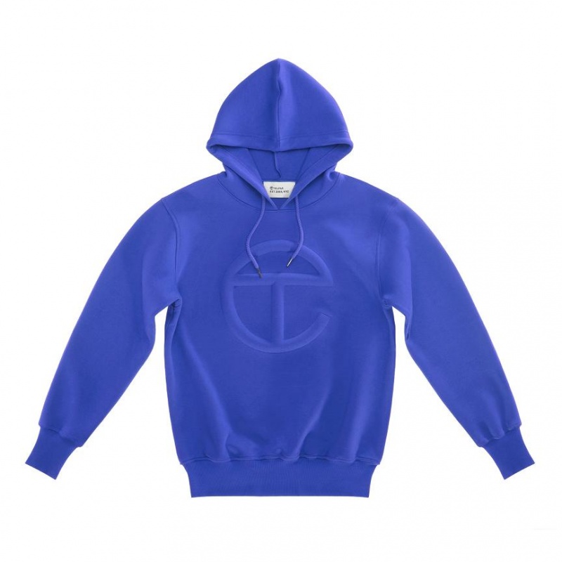 Telfar Embossed Hoodie Blue | CAWY3495