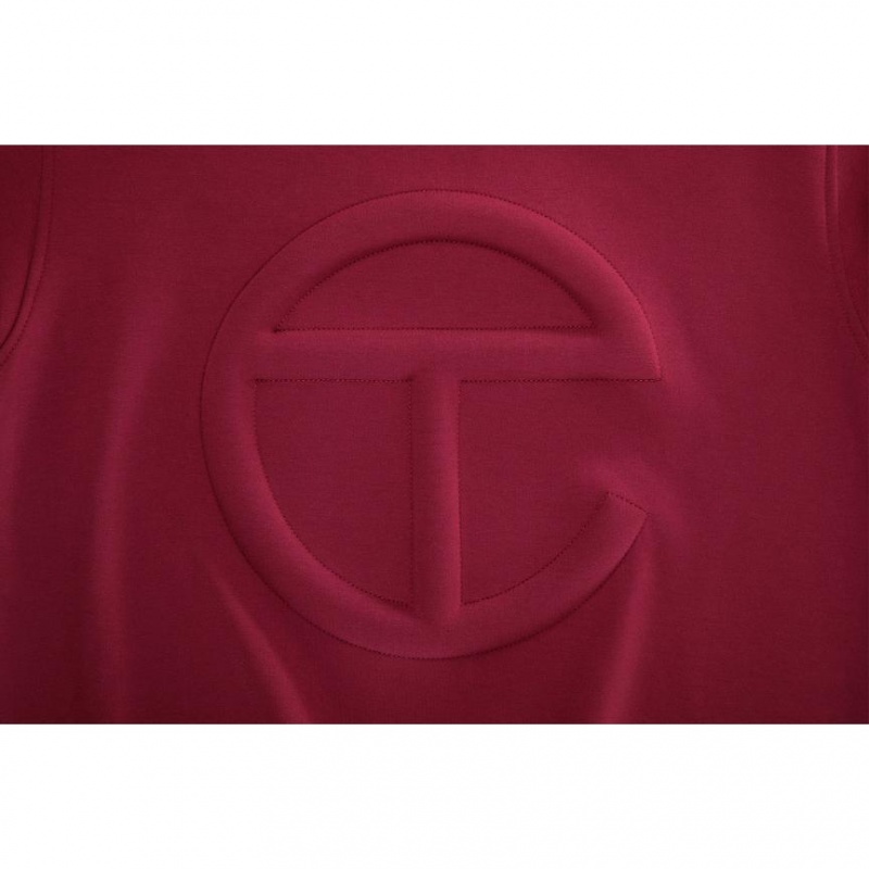 Telfar Embossed Hoodie Burgundy | CARW3493