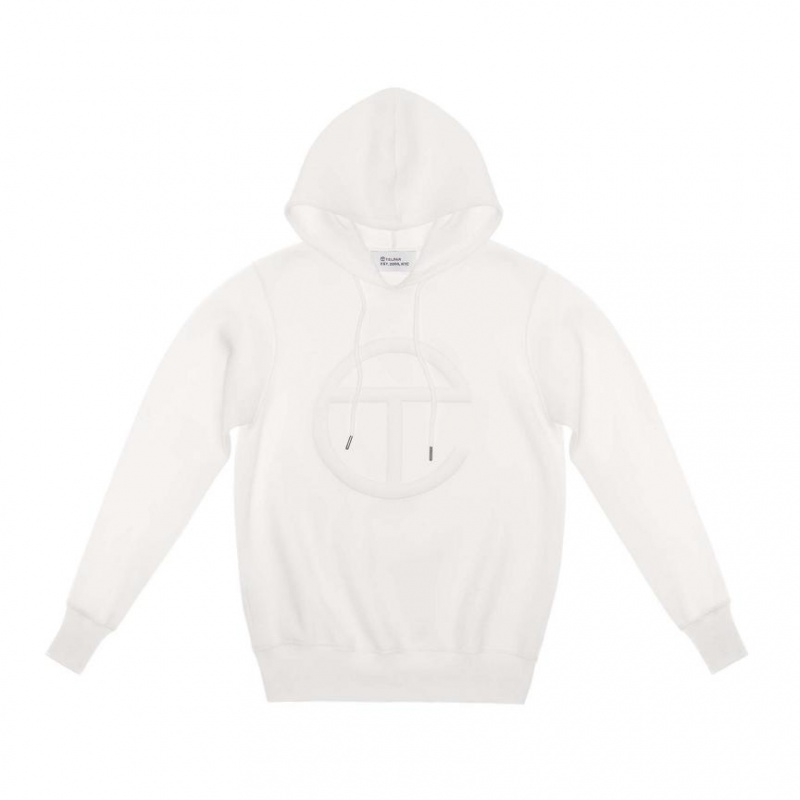 Telfar Embossed Hoodie White | CABC3499