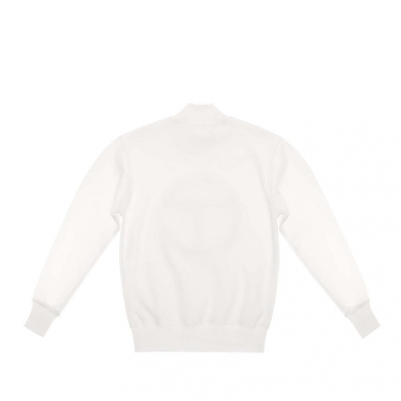 Telfar Embossed Mockneck Hoodie White | CANB3498