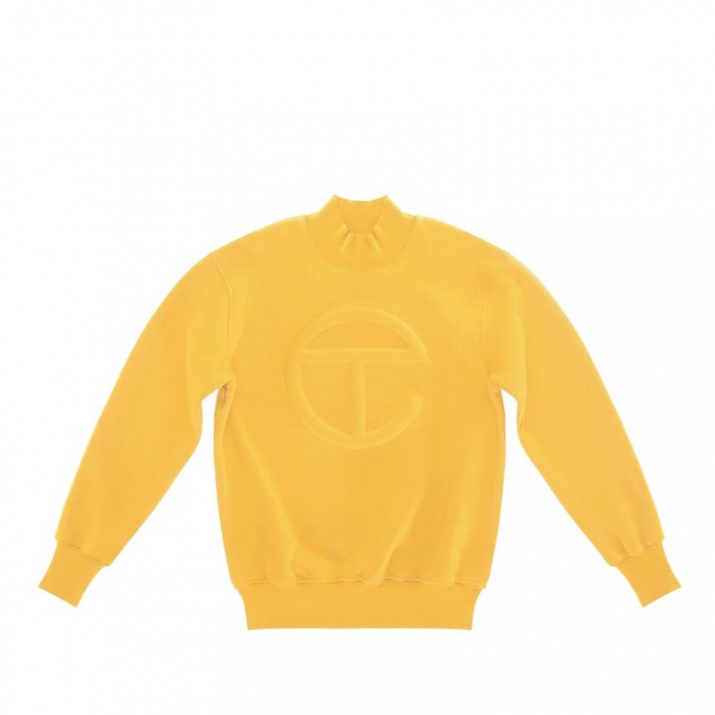 Telfar Embossed Mockneck Hoodie Yellow | CAGL3482