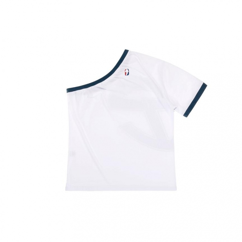 Telfar Half T Shirts White / Navy | CARW3274