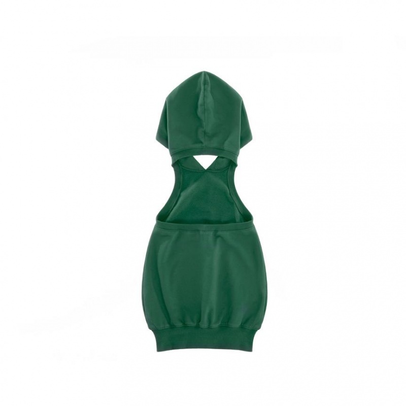 Telfar Halter Hoodie Dark Green | CAPQ3514