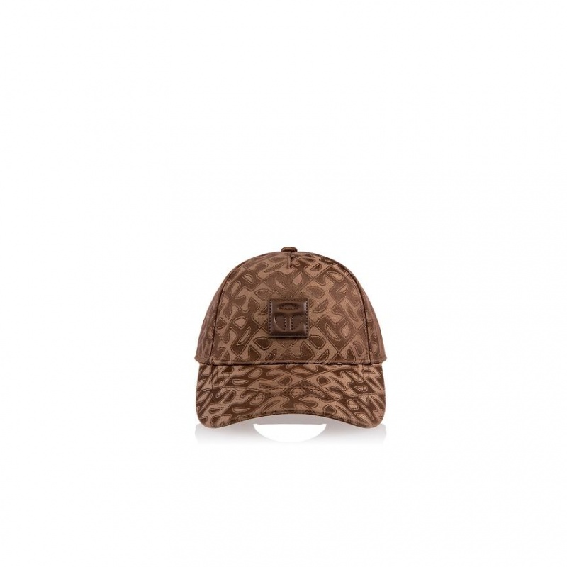 Telfar Hats Jacquard Logo Hats Brown | CAFM3614