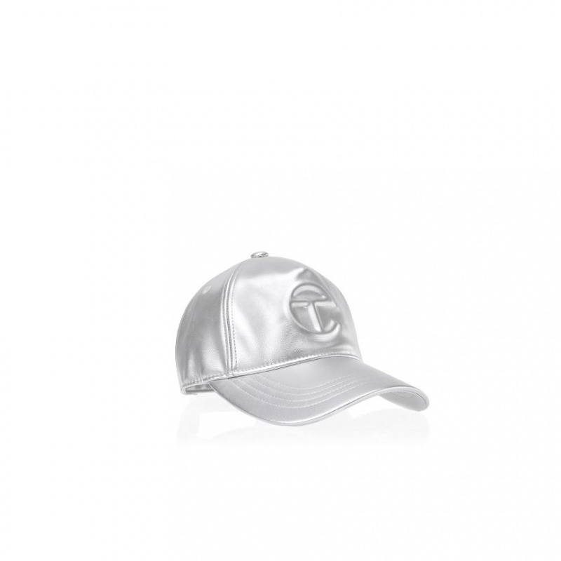 Telfar Hats Logo Embossed B Hats Silver | CAHK3578