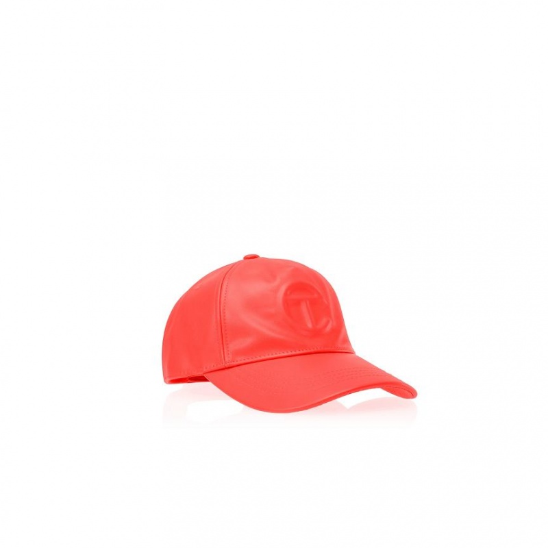 Telfar Hats Logo Embossed Q Hats Red | CAIS3593