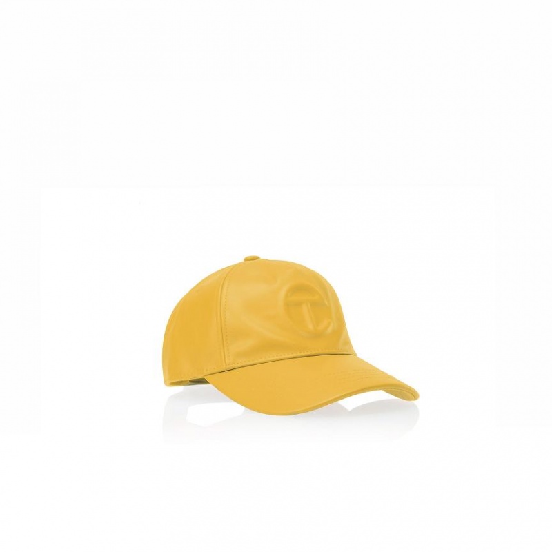 Telfar Hats Logo Embossed T Hats Yellow | CATV3596