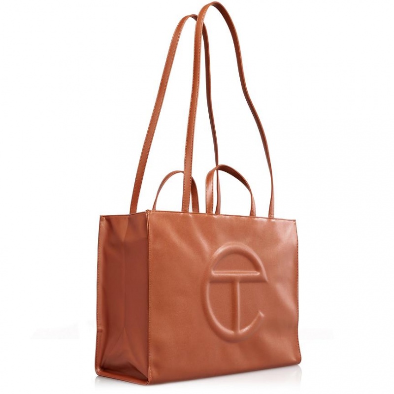 Telfar Large Shopper Bag Brown | CAYU3130