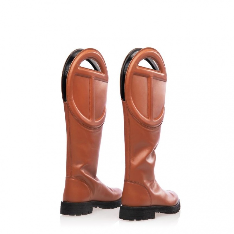 Telfar Logo Boots Brown | CABC3014