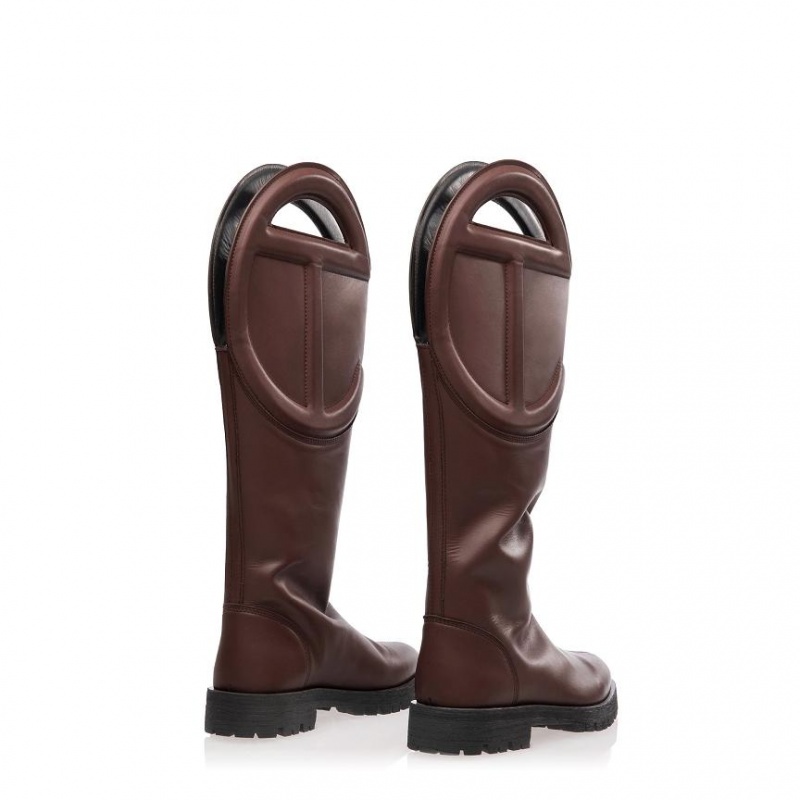 Telfar Logo Boots Chocolate | CAVD3015