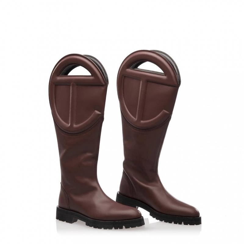 Telfar Logo Boots Chocolate | CAVD3015