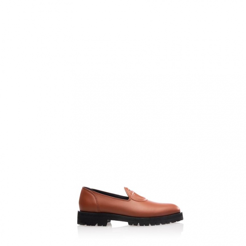 Telfar Logo Loafers Brown | CANB3013