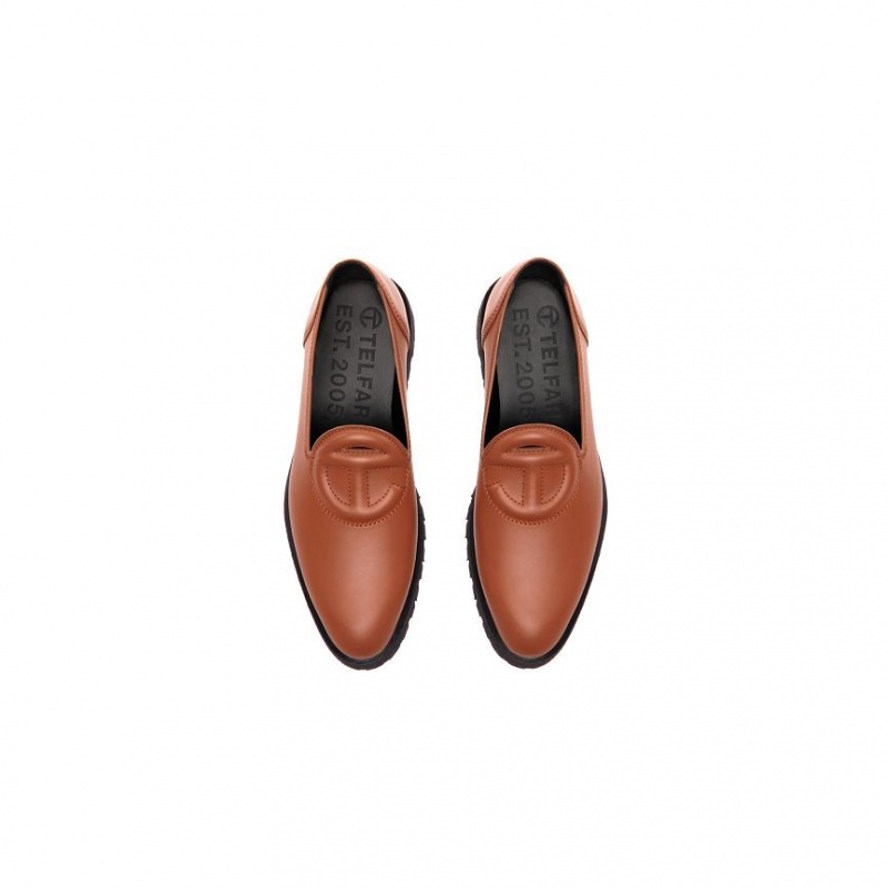 Telfar Logo Loafers Brown | CANB3013