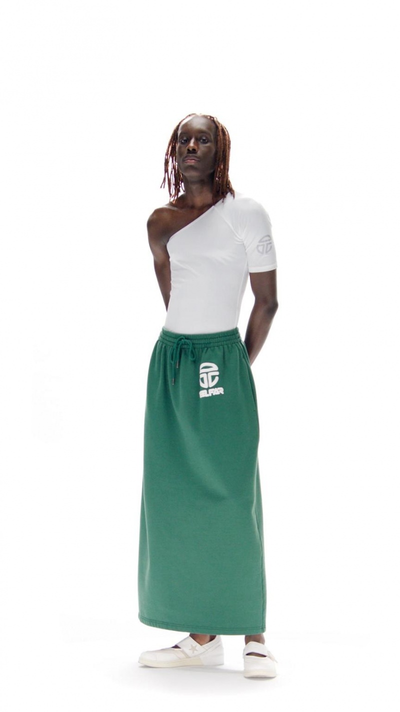 Telfar Long Sweat Skirt Dark Green | CAPQ3339