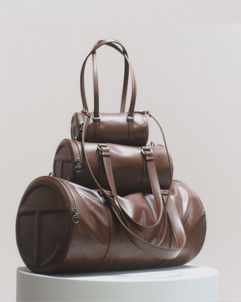 Telfar Medium Duffle Bags Chocolate | CAXF3185