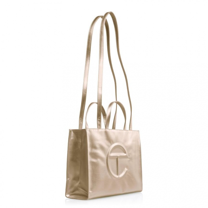 Telfar Medium Shopper Bag Gold | CAYU3032