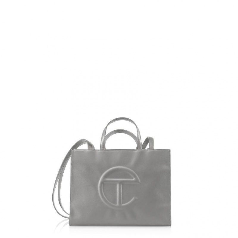 Telfar Medium Shopper Bag Grey | CANB3137