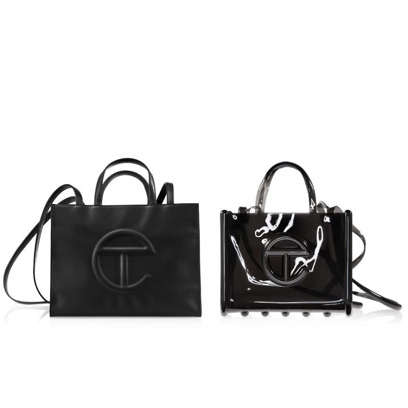 Telfar Melissa x Medium Jelly Bags Black | CAWY3152