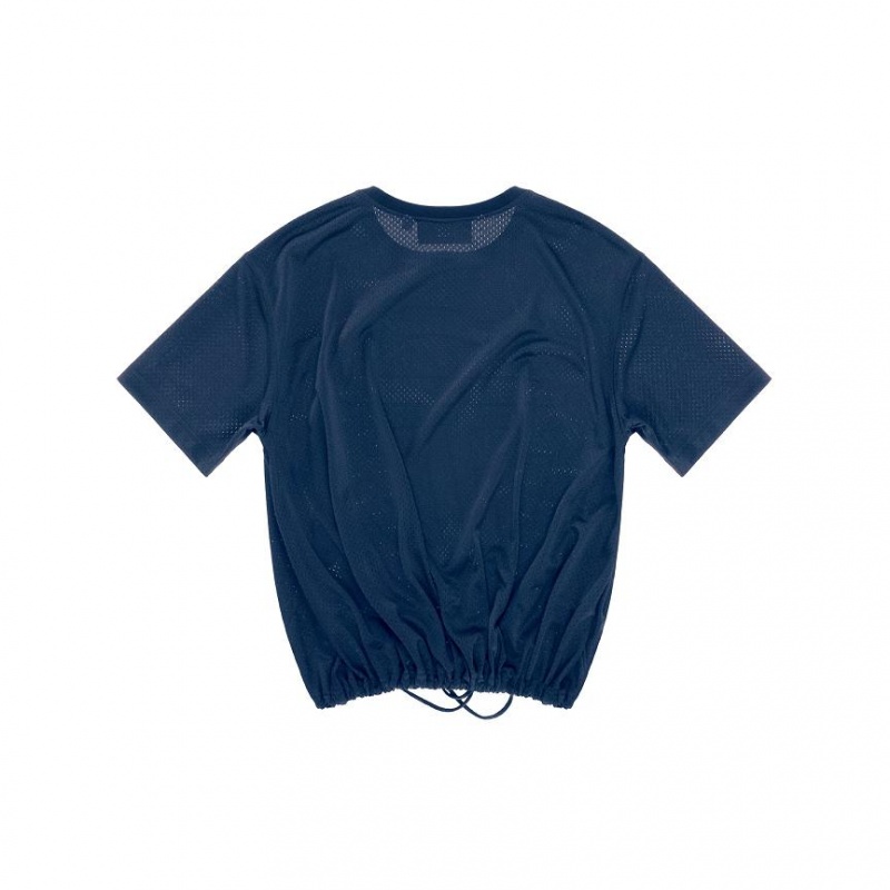 Telfar Mesh Drawstring T Shirts Navy | CAIS3270