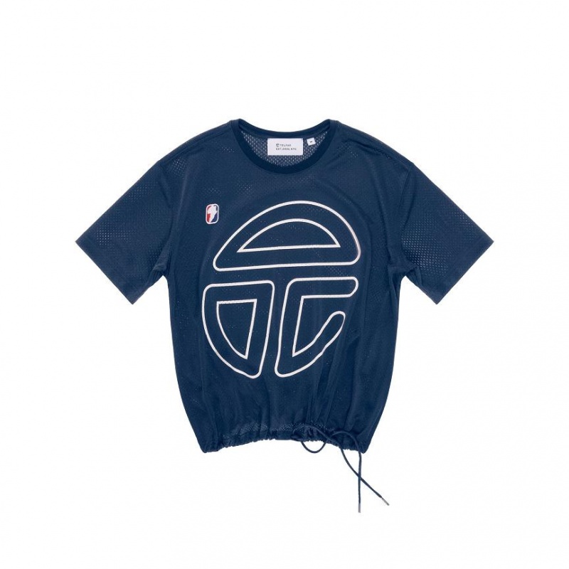 Telfar Mesh Drawstring T Shirts Navy | CAIS3270