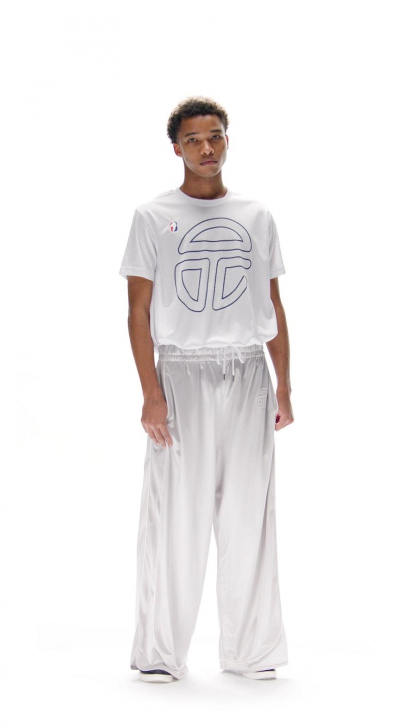 Telfar Mesh Drawstring T Shirts White | CAUT3271