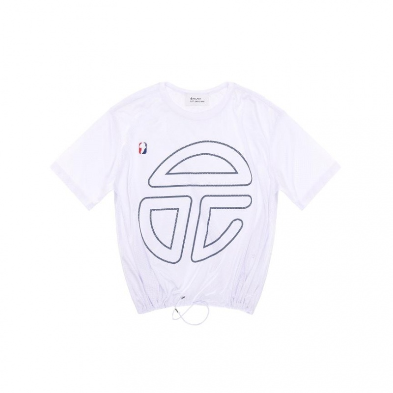 Telfar Mesh Drawstring T Shirts White | CAUT3271