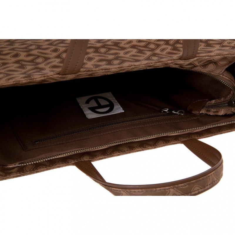 Telfar Monogram Medium Jacquard Bags Brown | CADN3167