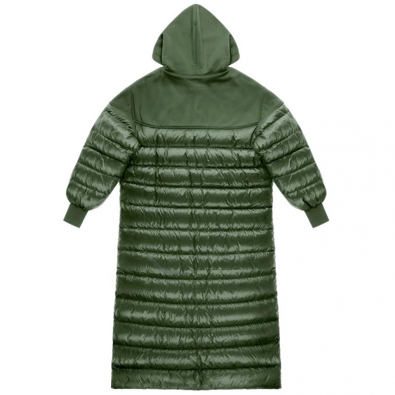 Telfar Puff Hoodie Coats Green | CAFM3379