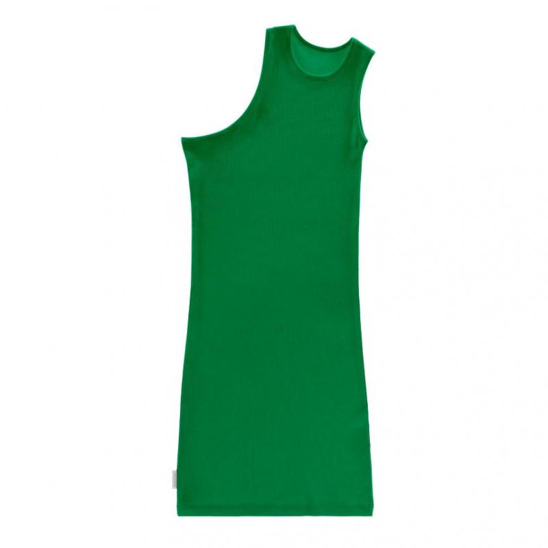 Telfar Rib Knits Half Tunic Tanks Green | CAQZ3224