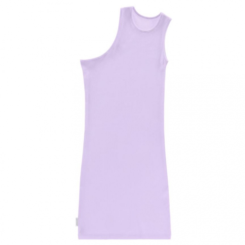 Telfar Rib Knits Half Tunic Tanks Lavender | CAUT3200