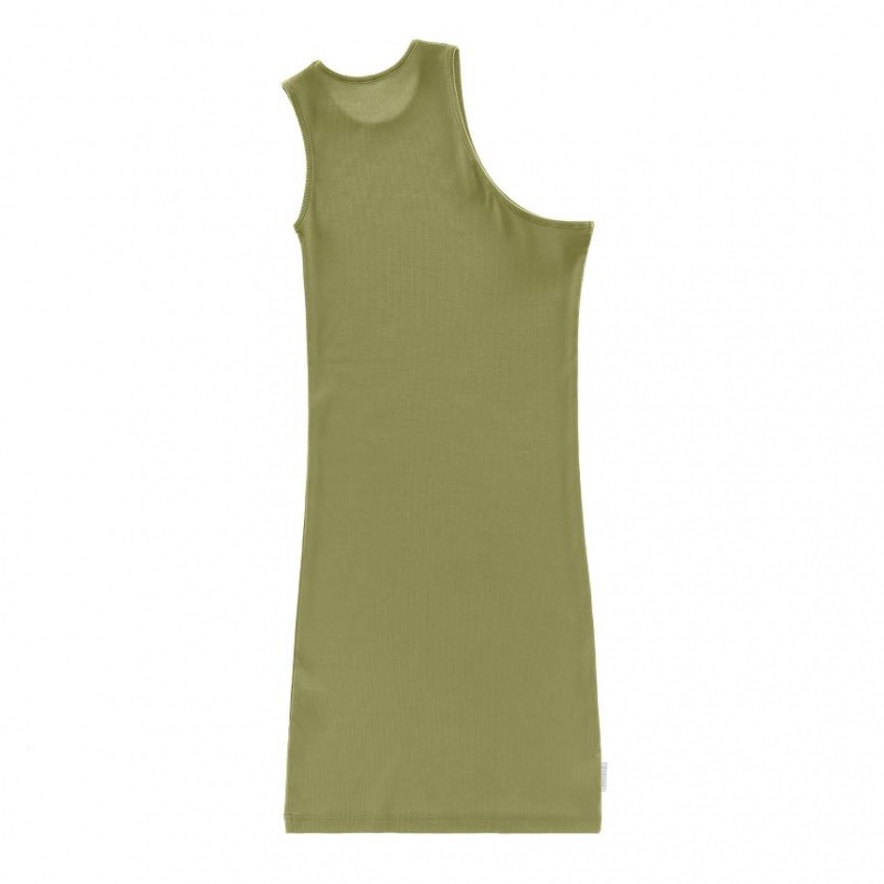 Telfar Rib Knits Half Tunic Tanks Olive | CAVD3228