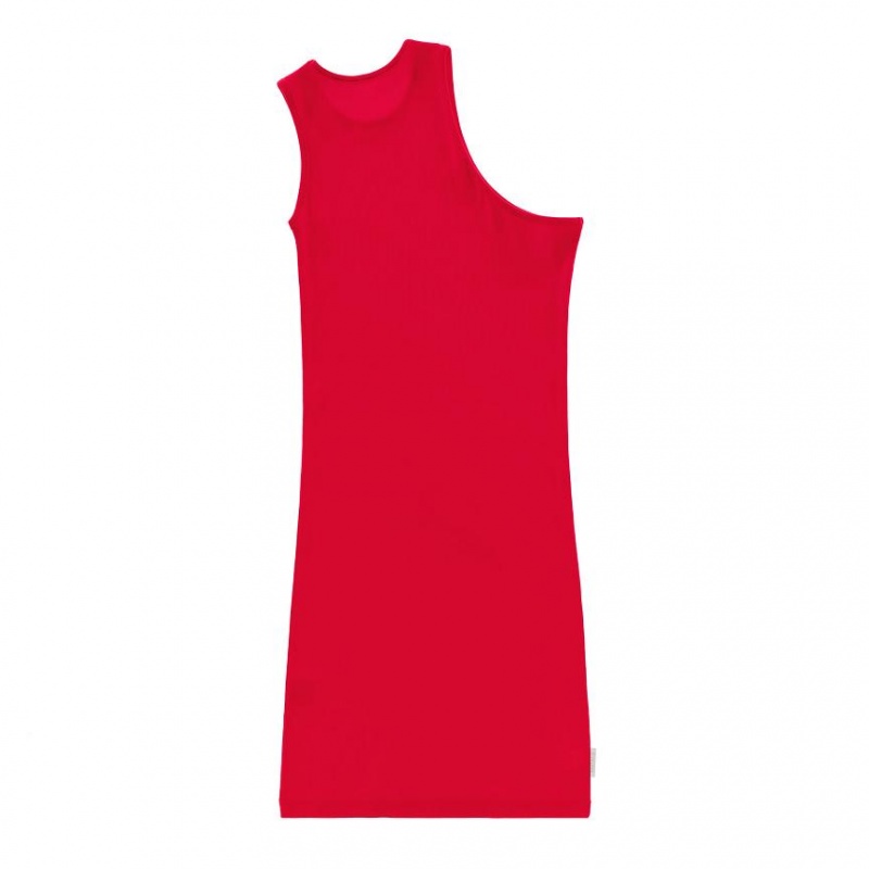 Telfar Rib Knits Half Tunic Tanks Red | CANB3208