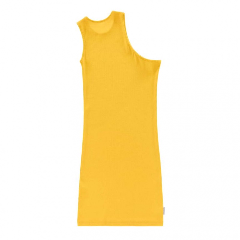 Telfar Rib Knits Half Tunic Tanks Yellow | CAOR3216