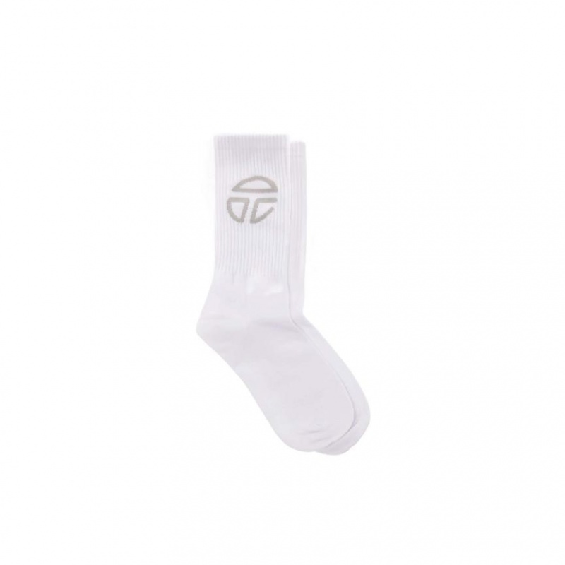 Telfar Socks Athletic Logo M Socks White | CACE3553