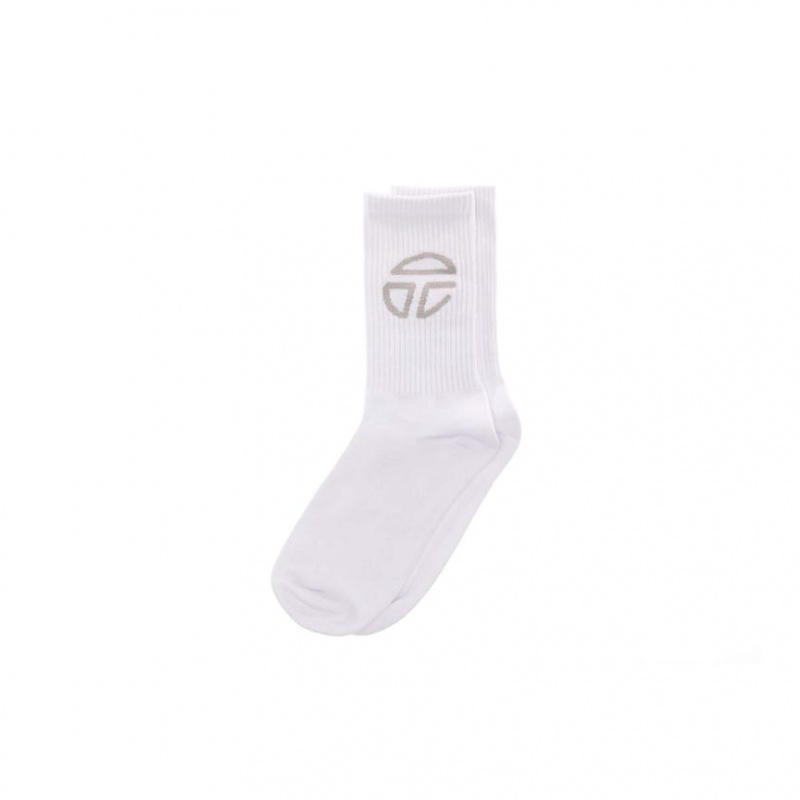 Telfar Socks Athletic Logo M Socks White | CACE3553