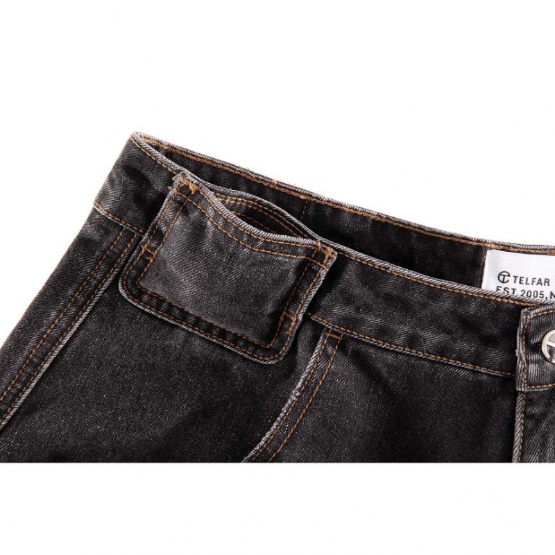 Telfar Thigh-Hole Denim Jeans Black | CARW3416