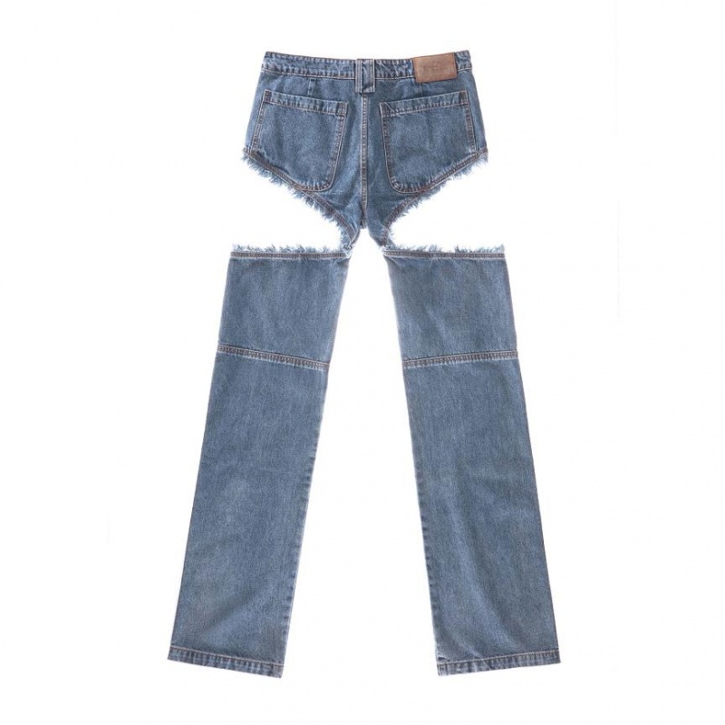 Telfar Thigh-Hole Denim Jeans Blue | CAEX3417