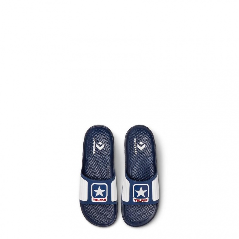 Telfar X Converse Slides Navy | CAAP3001