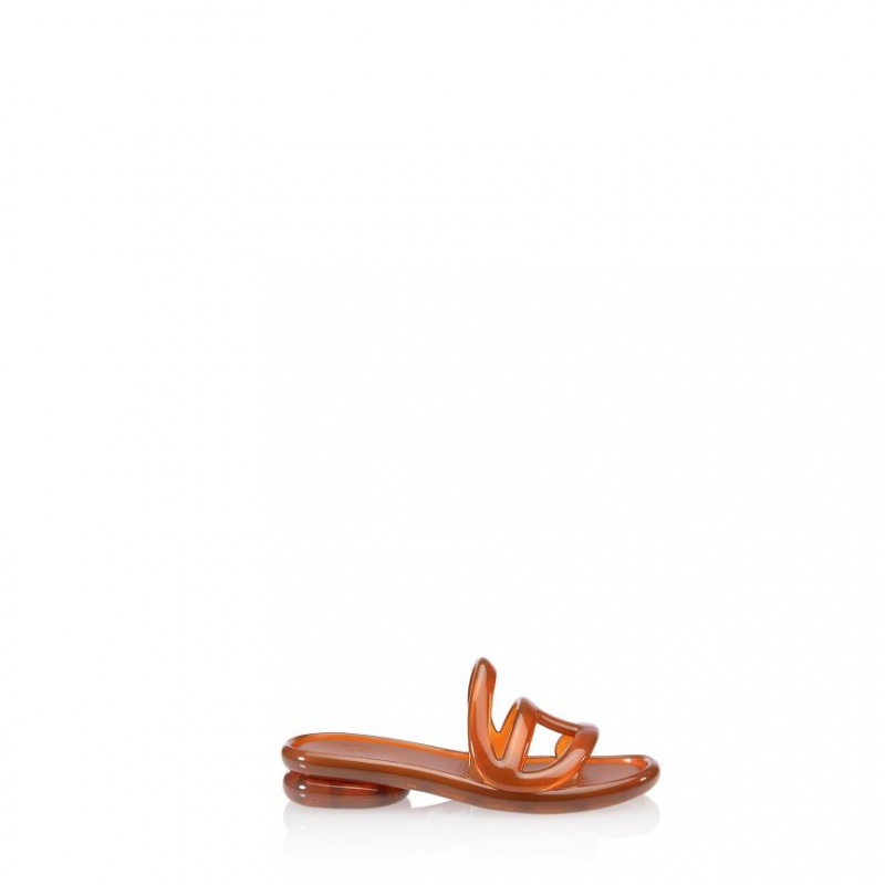 Telfar x Melissa Jelly Slides Brown | CAYU3006