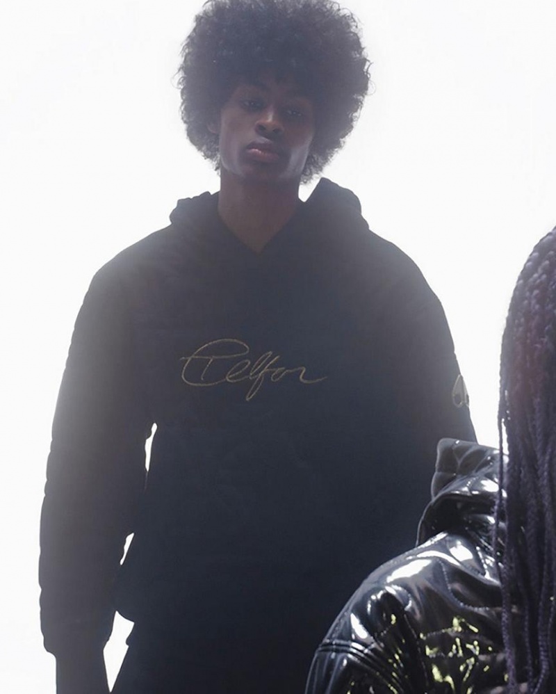 Telfar x Moose Knuckles Quilted Hoodie Black | CAJJ3454