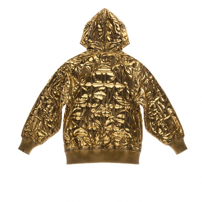 Telfar x Moose Knuckles Quilted Hoodie Gold | CALH3452