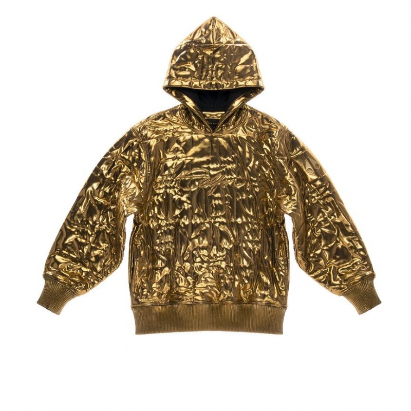 Telfar x Moose Knuckles Quilted Hoodie Gold | CALH3452