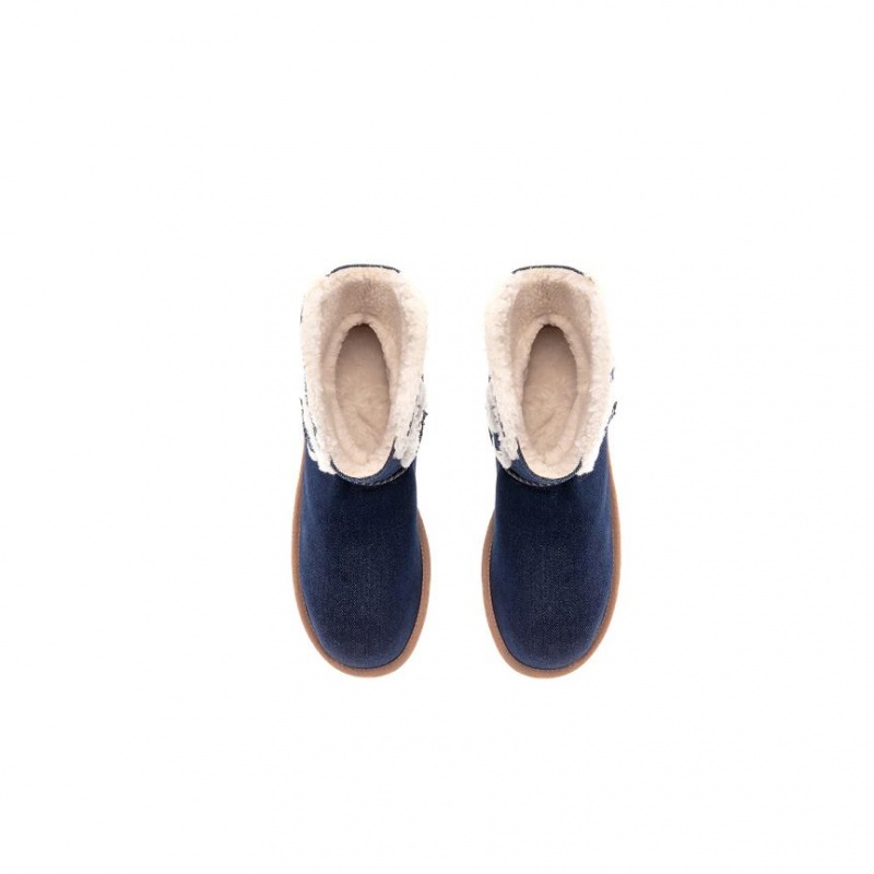 Telfar x UGG Logo Mini Denim Boots Blue | CAJJ3021